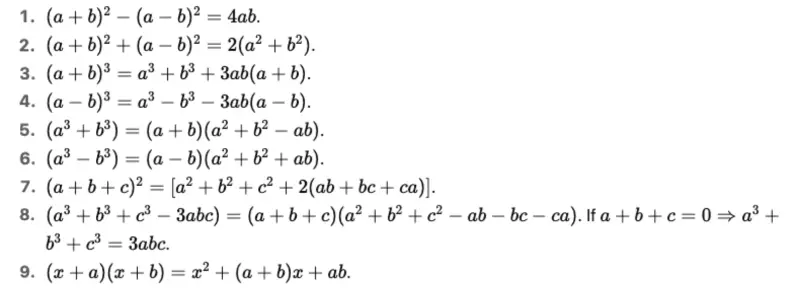Algebraic Formulae Part 2