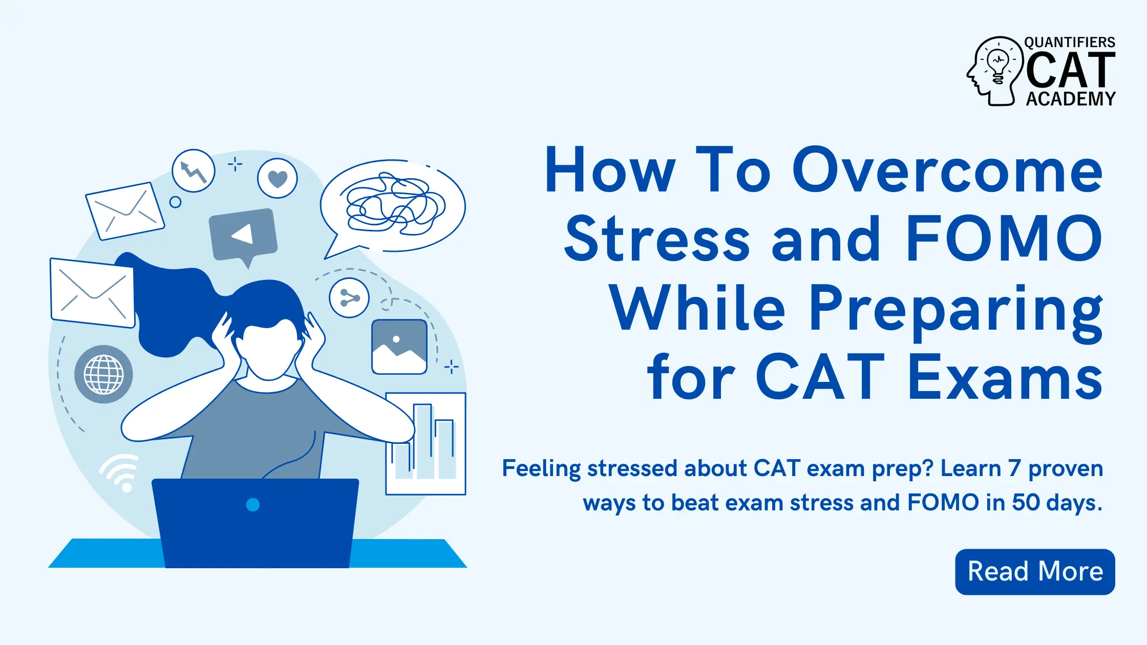Student overcoming CAT exam stress with strategic planning