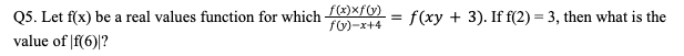 Functions Question 5