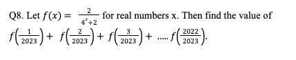 Functions Question 8