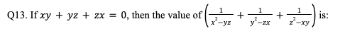 Linear Equations & Polynomials Algebra Question 13