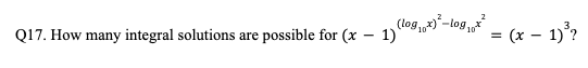Logarithms Question 17