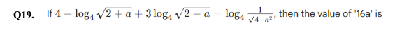 Logarithms Question 19