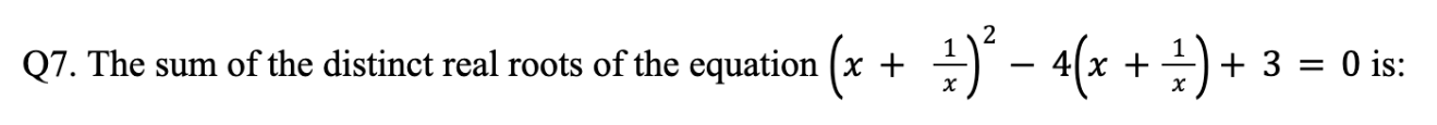 Quadratic Equations Question 7