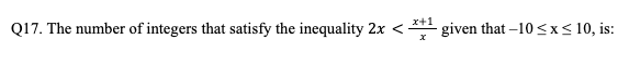 Inequalities Question 17