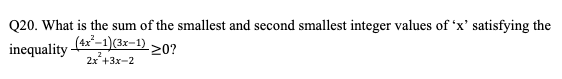 Inequalities Question 20