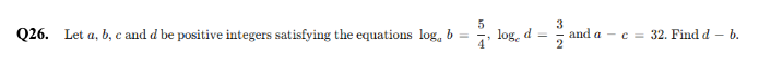 Logarithms Question 26