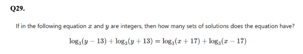 Logarithms Question 29