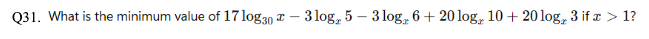 Logarithms Question 31