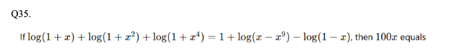 Logarithms Question 35