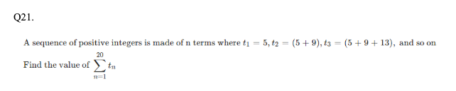Progression and Series Question 21