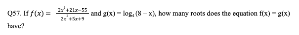 Quadratic Equations Question 57