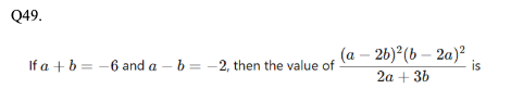 Linear Equations & Polynomials Algebra Question 49