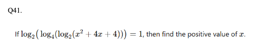 Logarithms Question 41