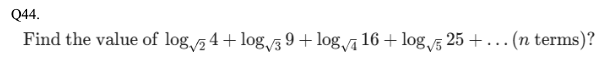 Logarithms Question 44