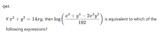 Logarithms Question 45