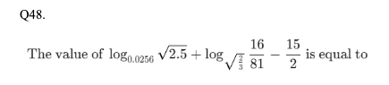 Logarithms Question 48