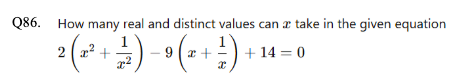 Quadratic Equations Question 86